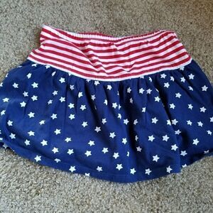 Circo Girls Red White Blue Skirt Size XS Elastic Waist Patriotic Stars Stripes